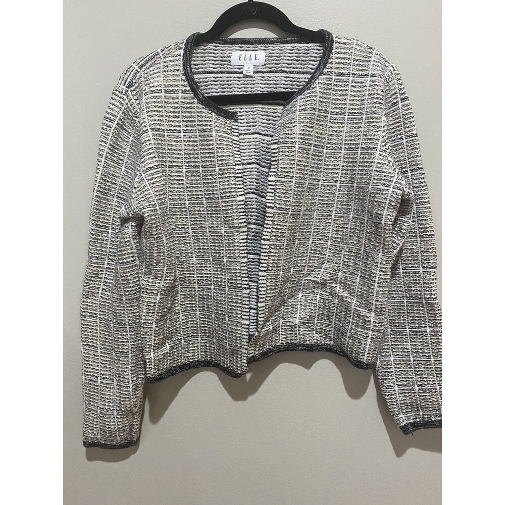 ELLE Soft Knit Open Cardigan Jacket - Large
